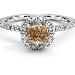 Andrea’s Platinum, 1.0ct Cushion Cut Diamond Engagement Ring Sz 8